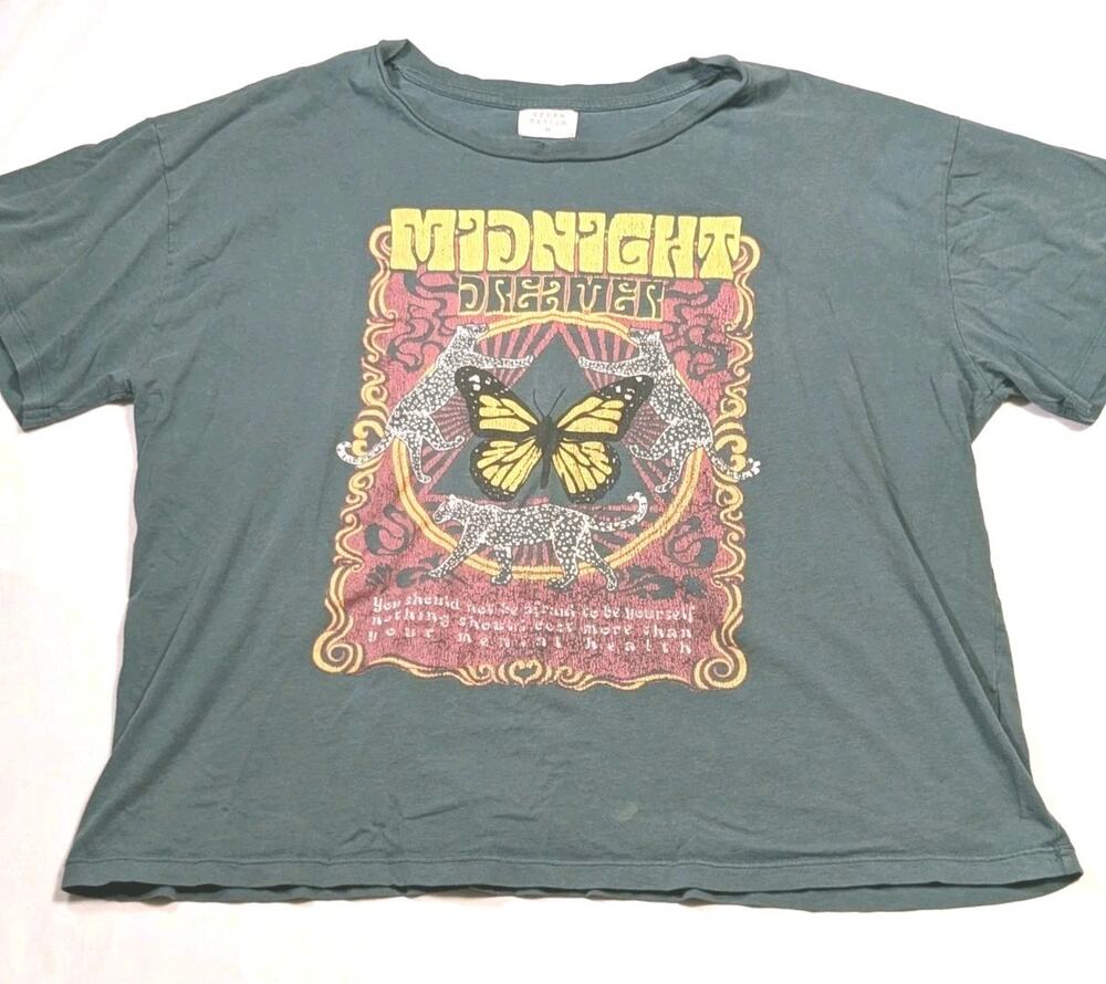 Urban Nation Midnight Dreamer T Shirt Women's 2xl Faded Stained Distressed Y2k